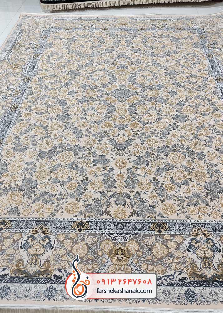 فرش تخفیفی 1200 شانه گل برجسته طرح اسلیمی